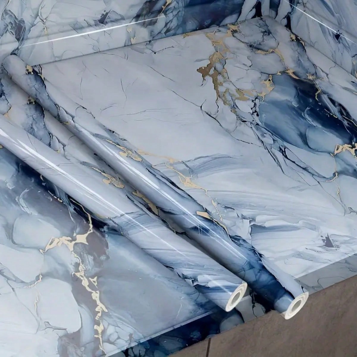 Commercial Kitchen Wall Panels - 1 Roll New Blue Glacier Golden