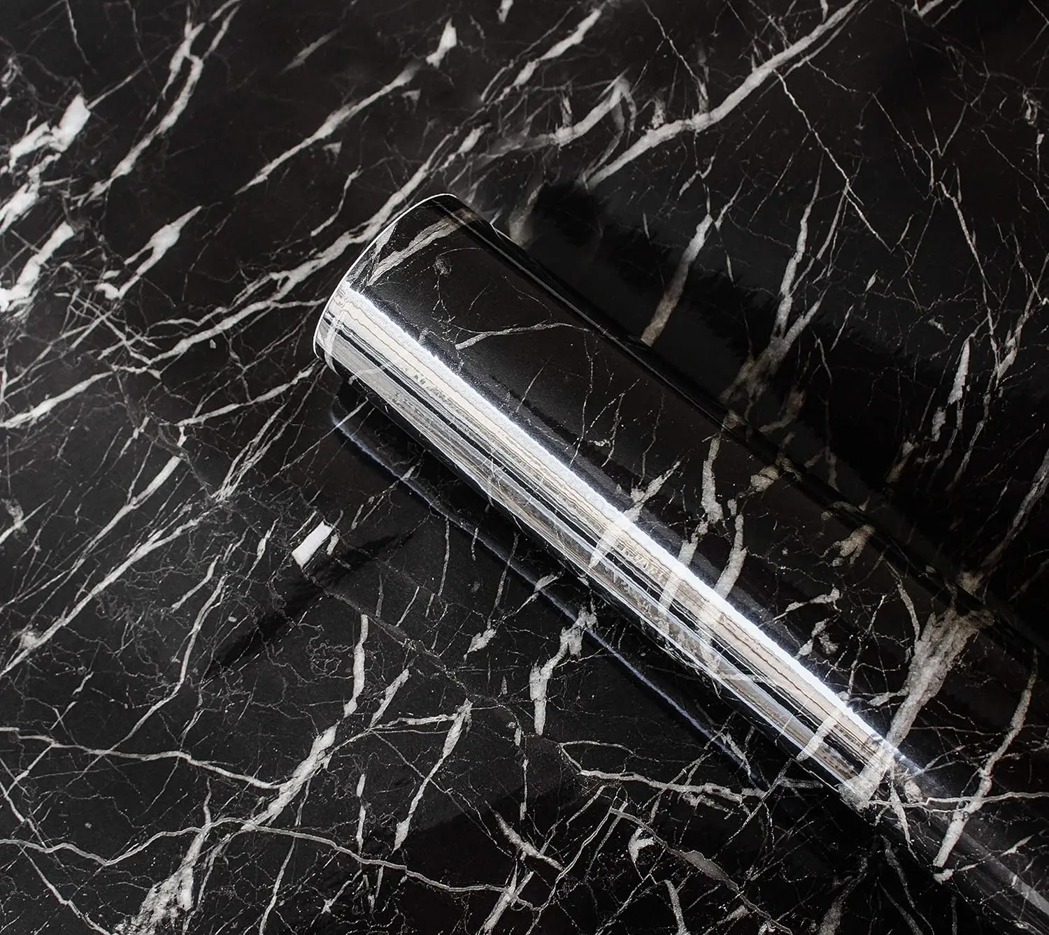 Commercial Kitchen Wall Panels - Marble Contact Paper Granite Black Roll