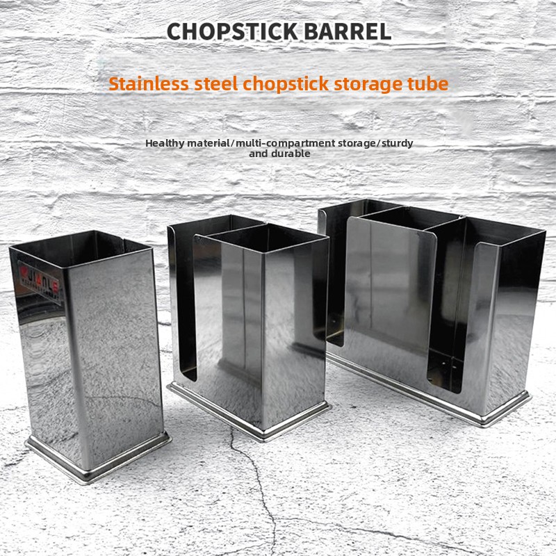 Commercial Kitchen Utensil Storage - Stainless Steel Square Chopsticks Holder Restaurant
