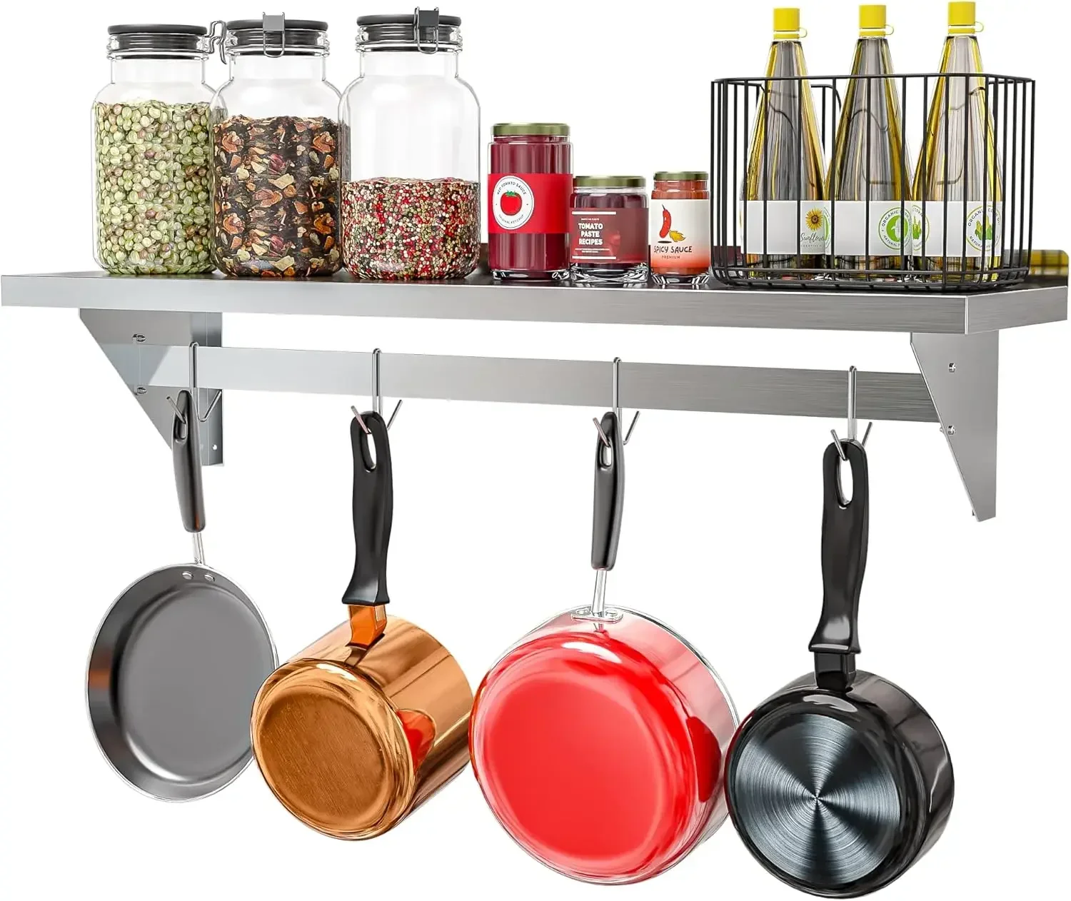 Commercial Kitchen Utensil Storage - Commercial Wall Mounted Pot Rack Organizer