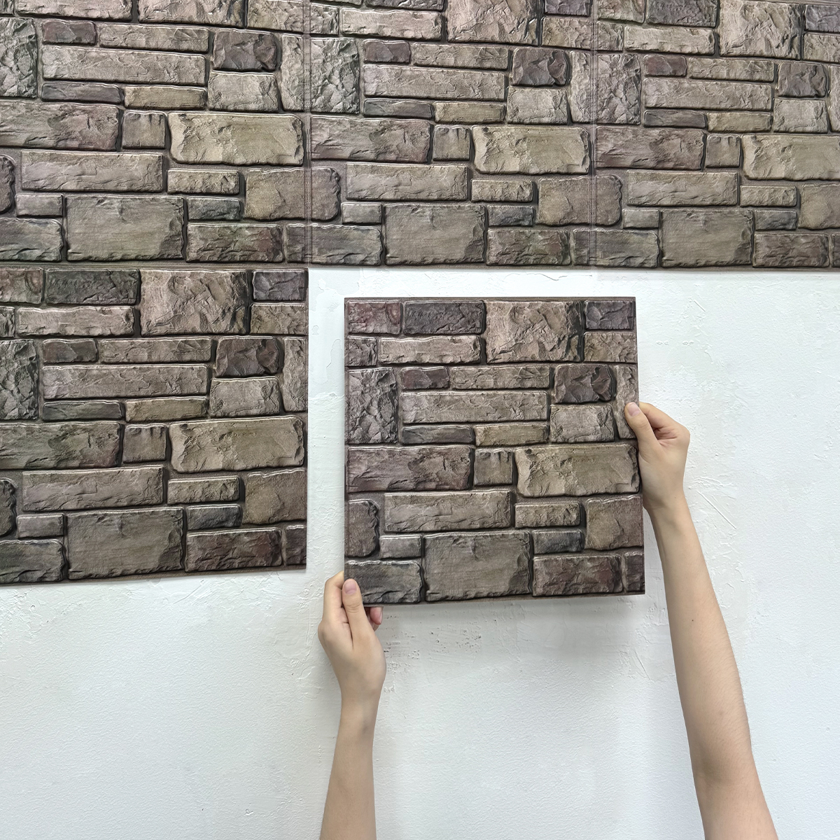 Commercial Kitchen Wall Panels - 10pcs 3D Faux Stone Peel and