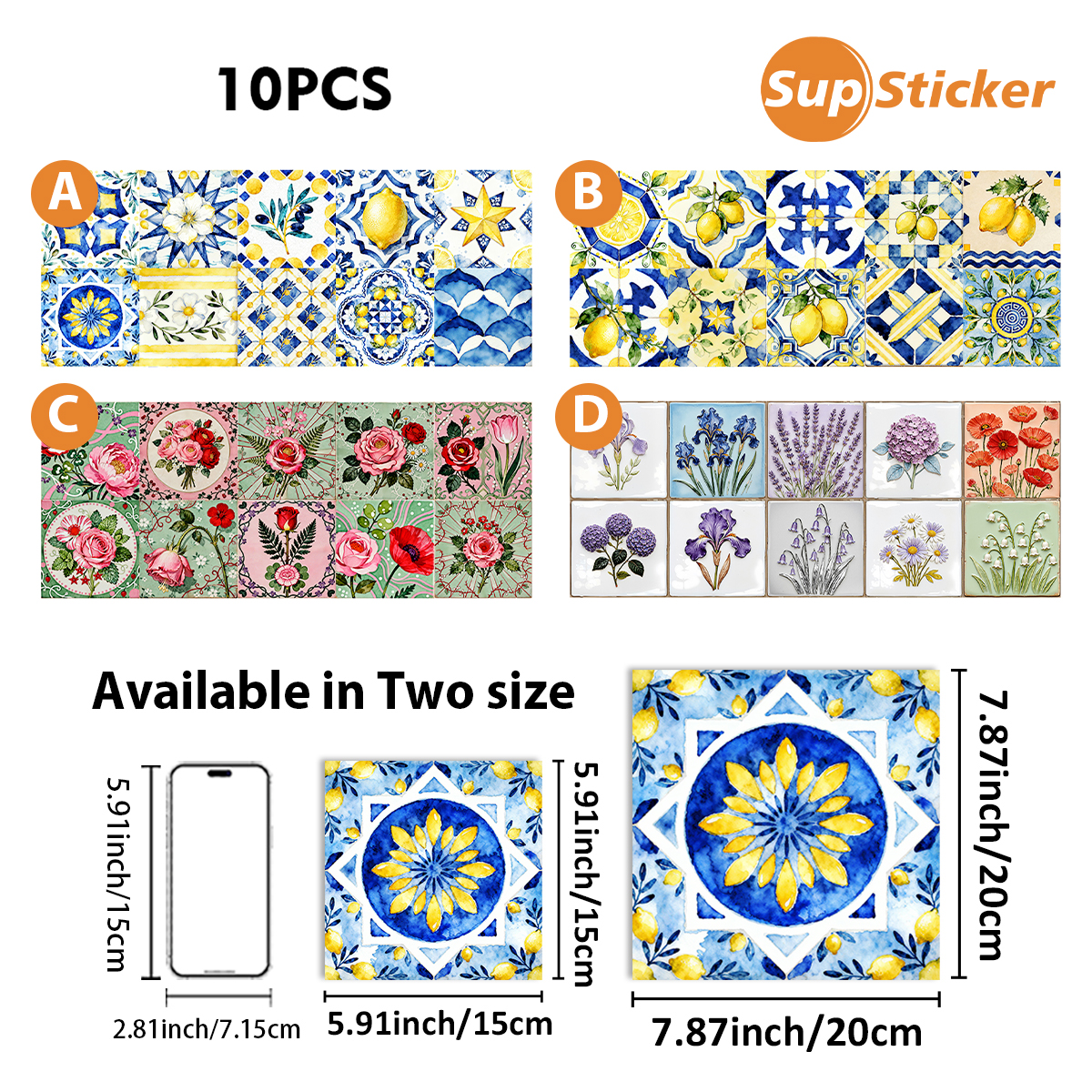 Floral Lemon Peel & Stick Wall - Commercial Kitchen Wall Panels บทวิจารณ์และราคา