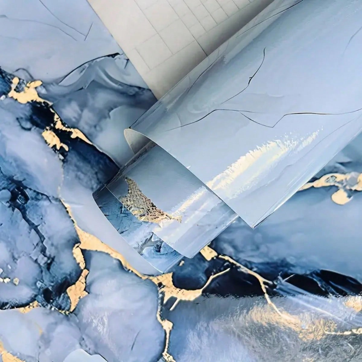 1 Roll New Blue Glacier Golden - Commercial Kitchen Wall Panels บทวิจารณ์และราคา