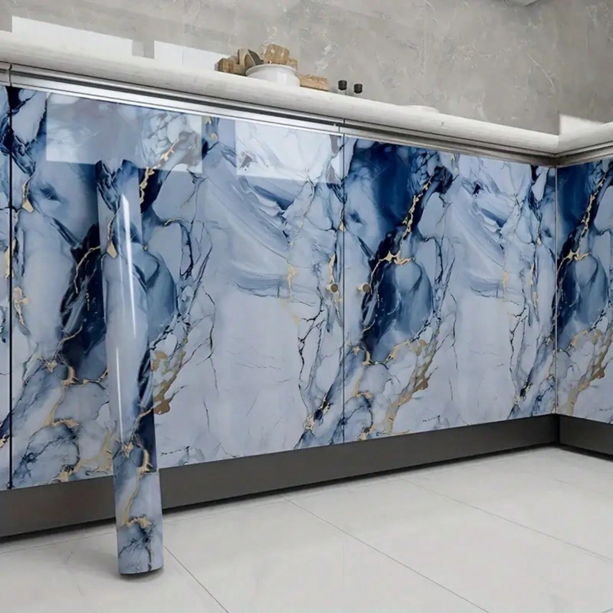 1 Roll New Blue Glacier Golden - Commercial Kitchen Wall Panels บทวิจารณ์และราคา