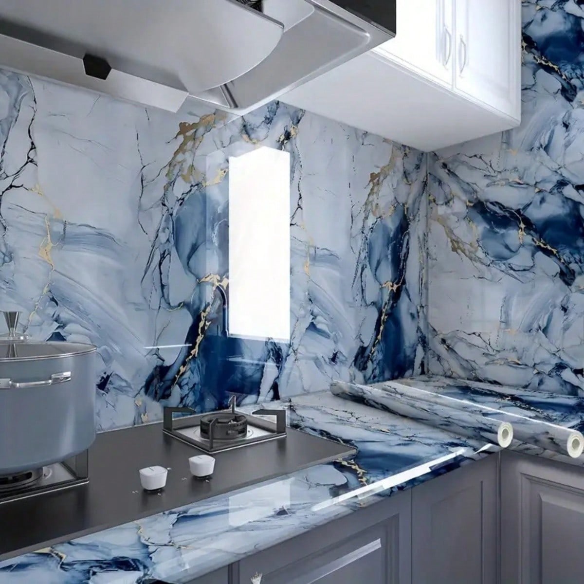 1 Roll New Blue Glacier Golden - Commercial Kitchen Wall Panels บทวิจารณ์และราคา