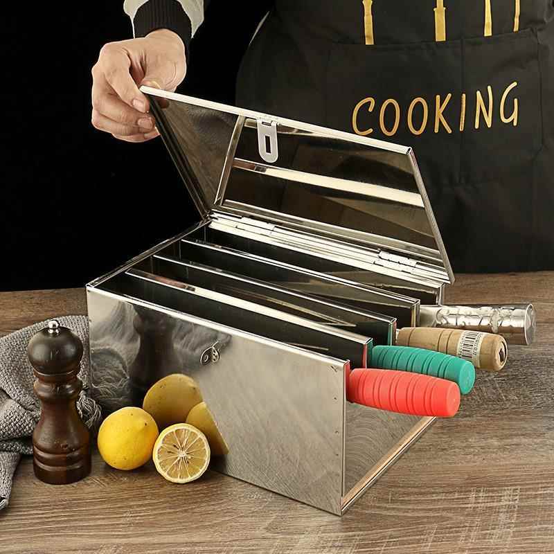 Stainless Steel Knife Holder w - Commercial Kitchen Utensil Storage บทวิจารณ์และราคา
