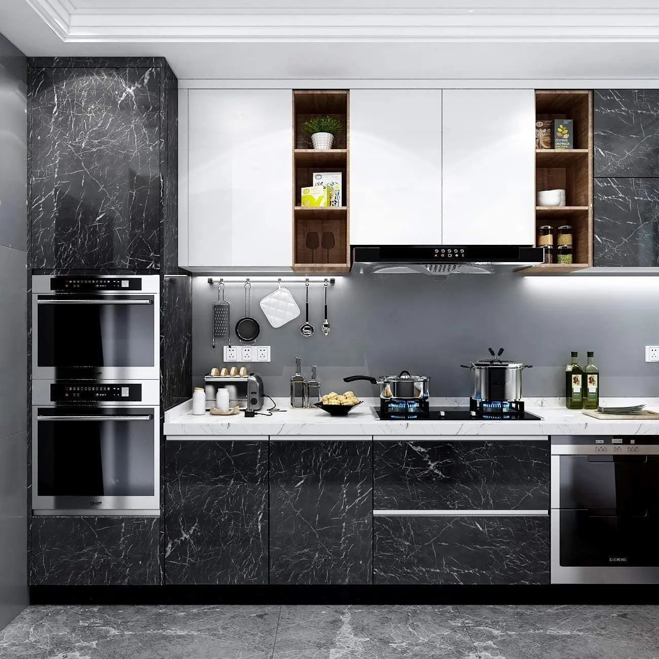 Marble Contact Paper Granite B - Commercial Kitchen Wall Panels บทวิจารณ์และราคา