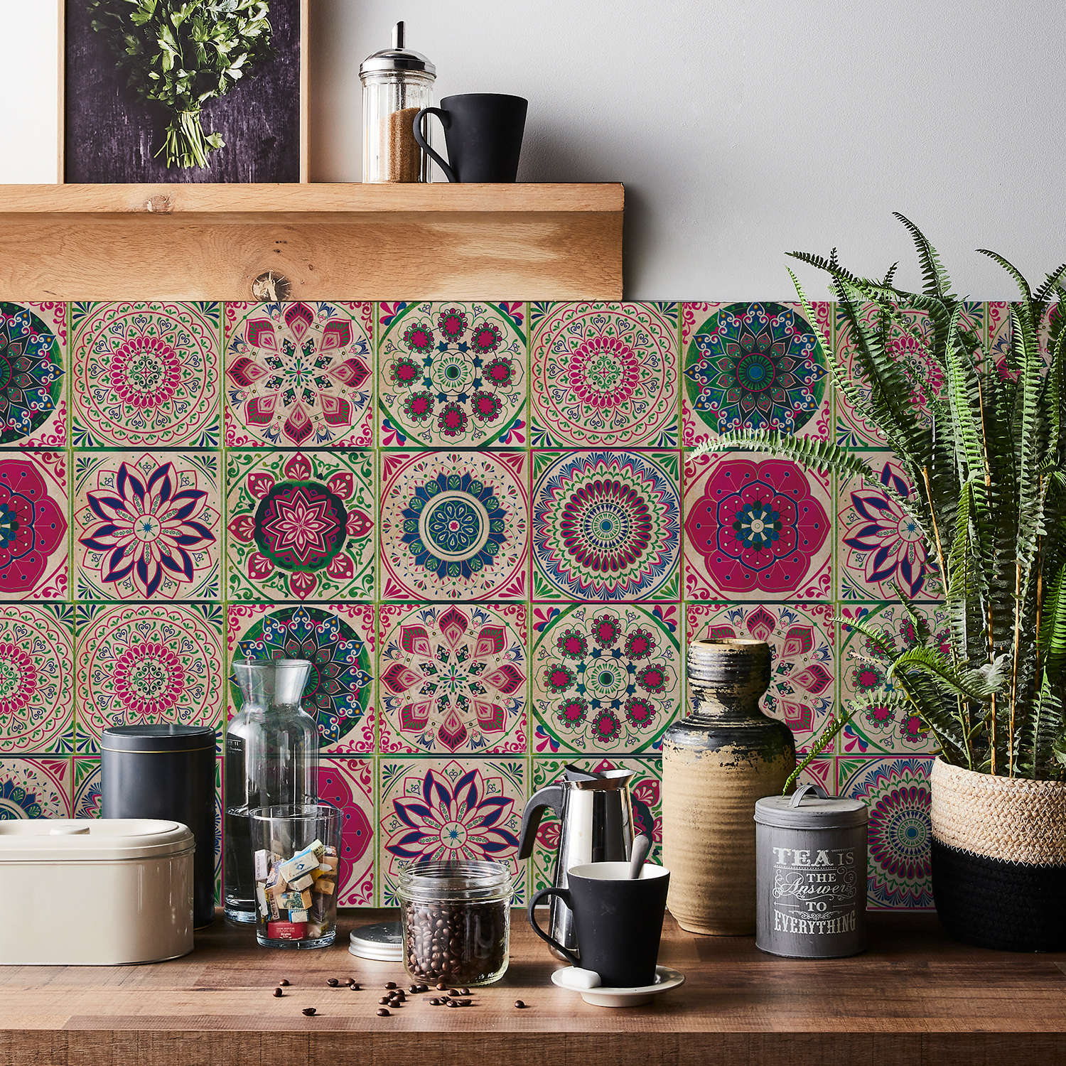24 pieces of Mandala Retro Pat - Commercial Kitchen Wall Panels บทวิจารณ์และราคา