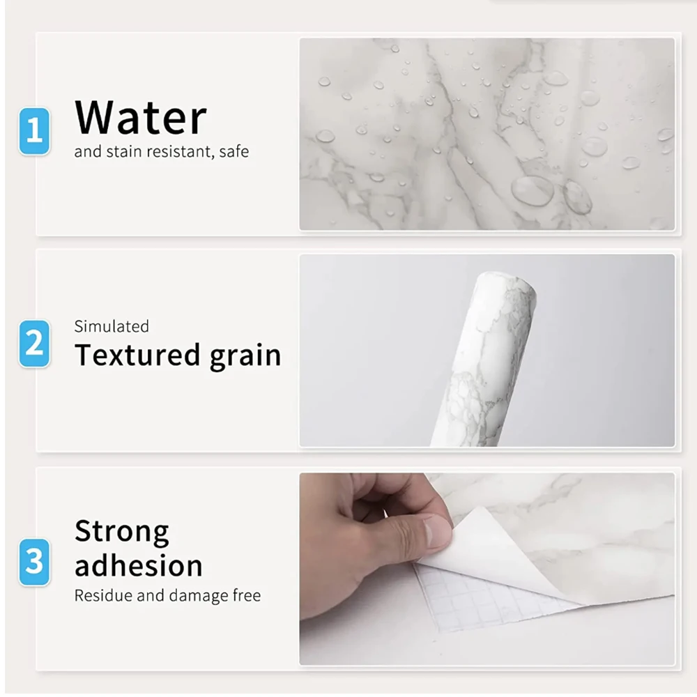 Marble Vinyl Self Adhesive Wal - Commercial Kitchen Wall Panels บทวิจารณ์และราคา