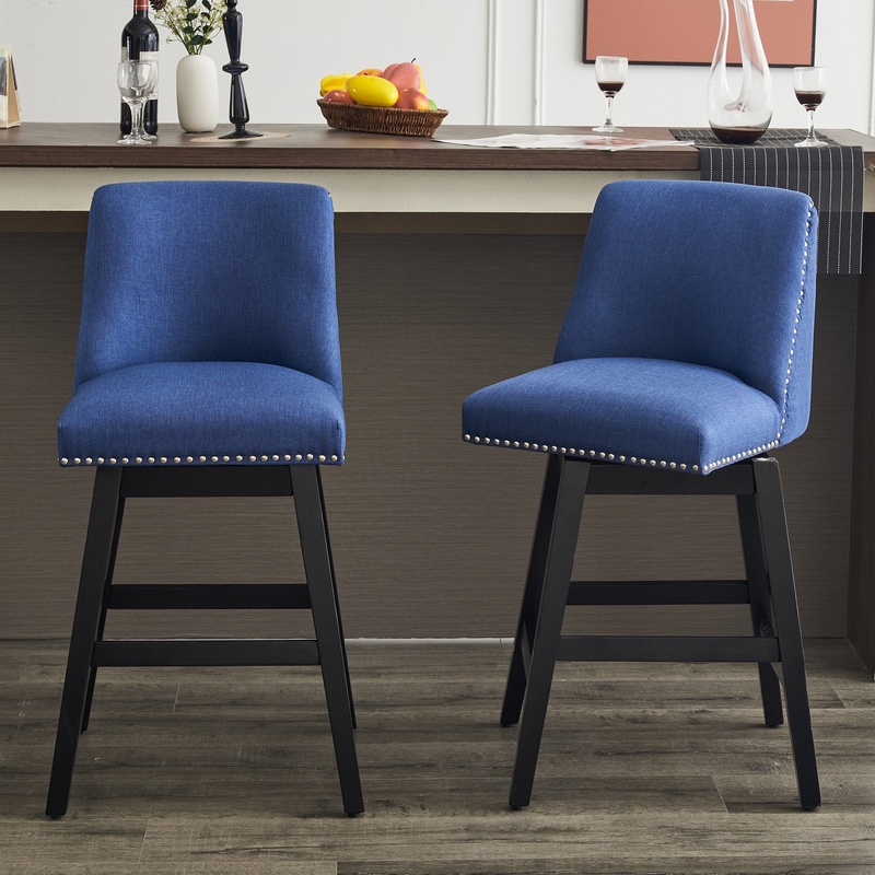 Dark Blue Upholstered Bar Stoo - Commercial Kitchen Designer บทวิจารณ์และราคา