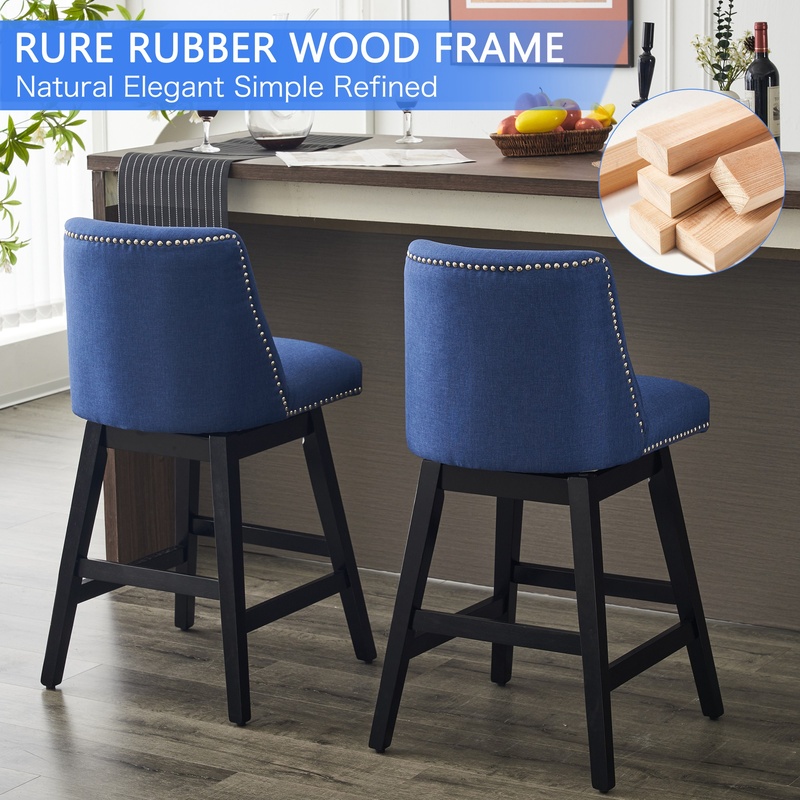Dark Blue Upholstered Bar Stoo - Commercial Kitchen Designer บทวิจารณ์และราคา