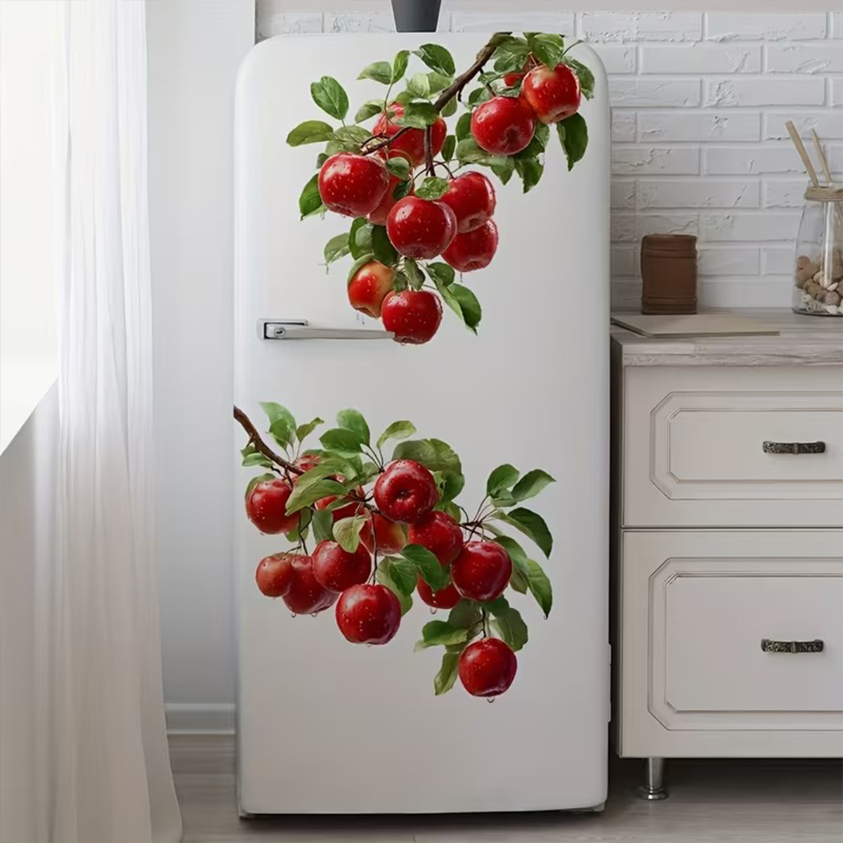 3D Red Apple Refrigerator Magn - Commercial Kitchen Wall Panels บทวิจารณ์และราคา