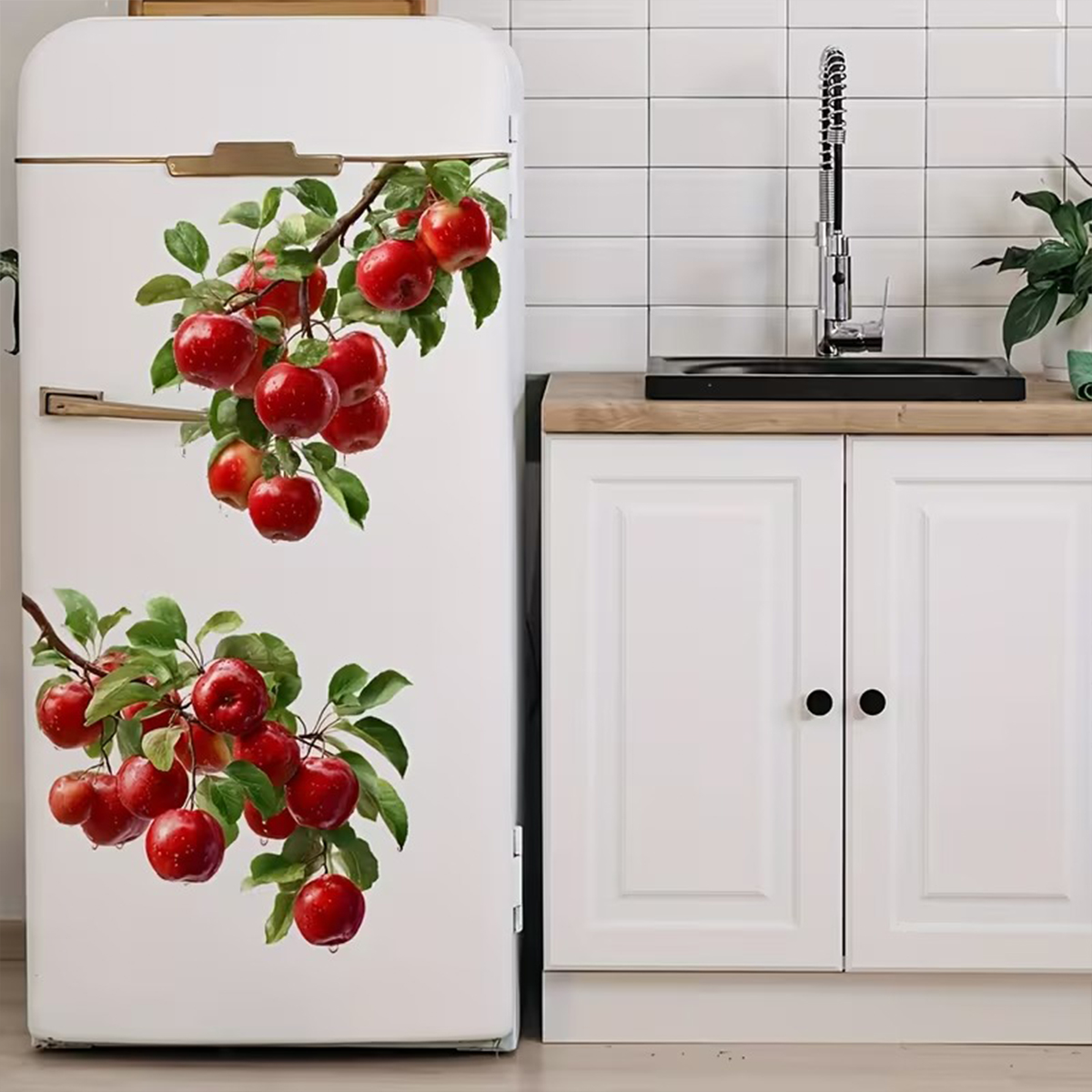 3D Red Apple Refrigerator Magn - Commercial Kitchen Wall Panels บทวิจารณ์และราคา