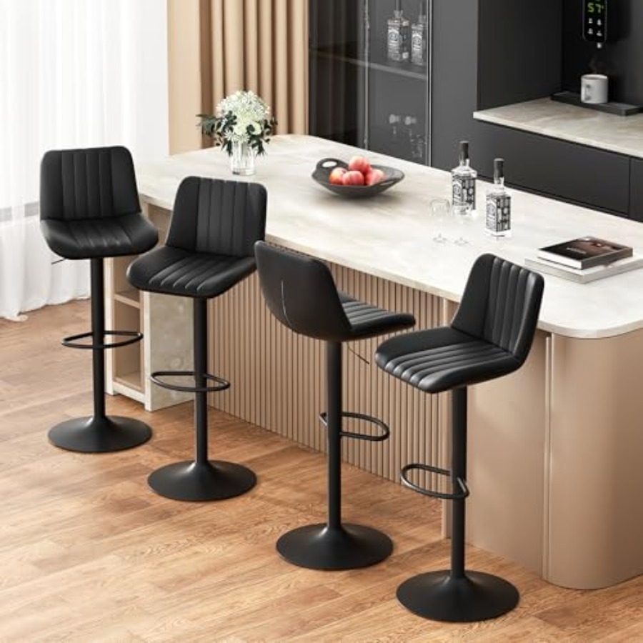 Modern Leather Bar Stools Swiv - Commercial Kitchen Designer บทวิจารณ์และราคา