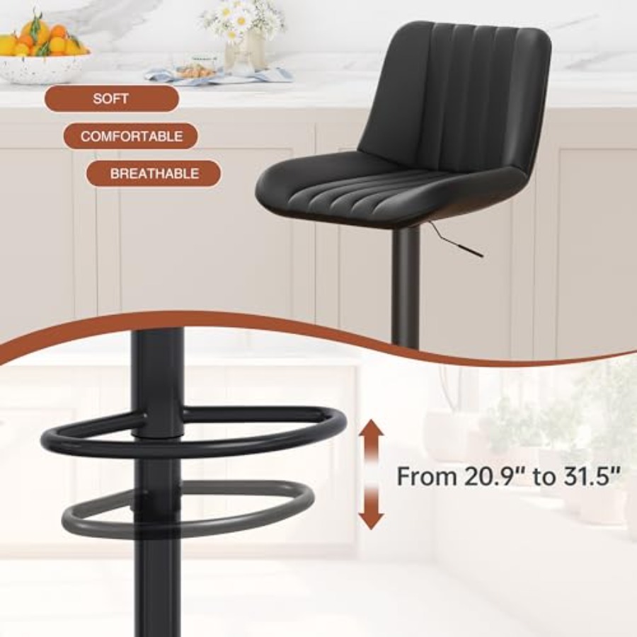 Modern Leather Bar Stools Swiv - Commercial Kitchen Designer บทวิจารณ์และราคา