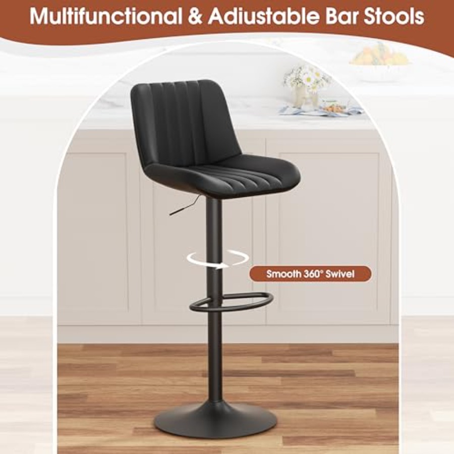 Modern Leather Bar Stools Swiv - Commercial Kitchen Designer บทวิจารณ์และราคา