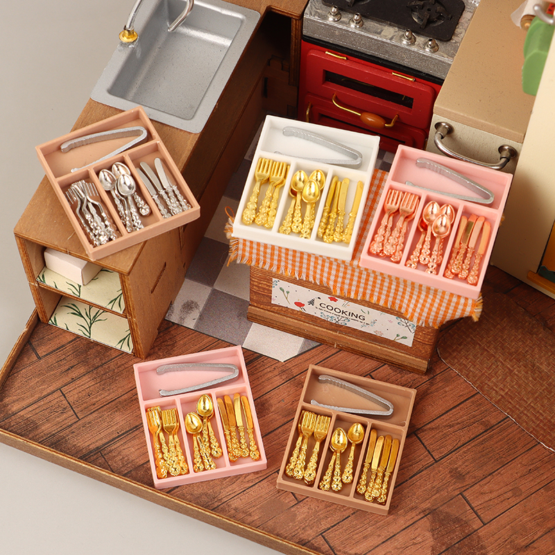 1Set 1:12 Dollhouse Mini Knife - Commercial Kitchen Utensil Organizer บทวิจารณ์และราคา