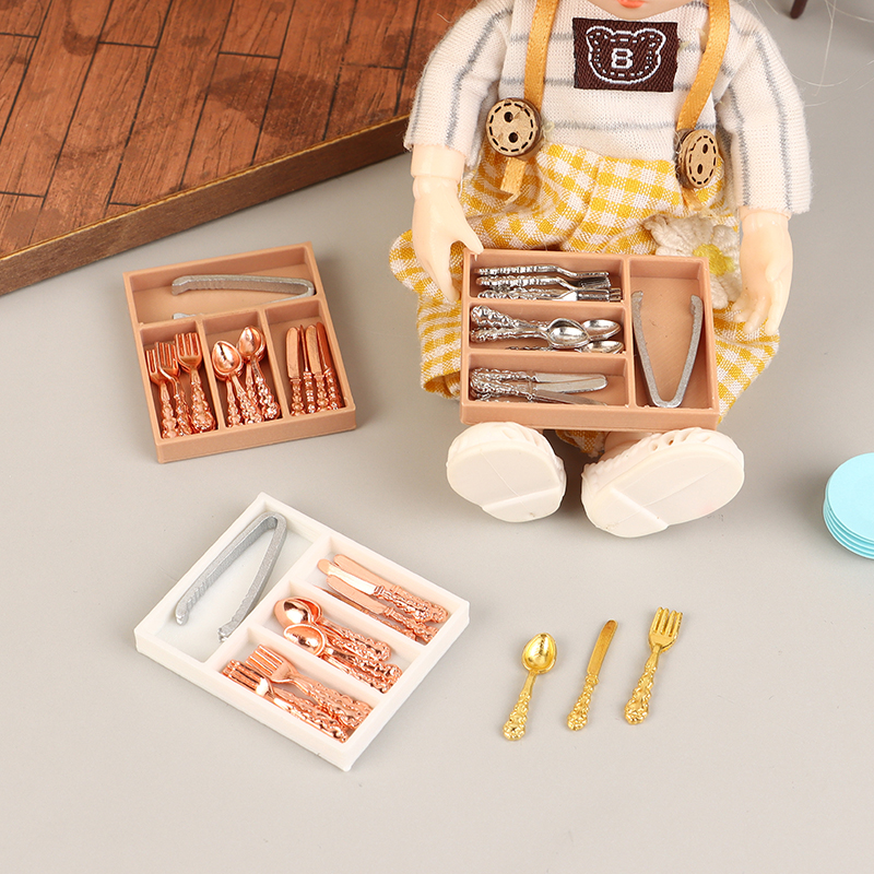 1Set 1:12 Dollhouse Mini Knife - Commercial Kitchen Utensil Organizer บทวิจารณ์และราคา