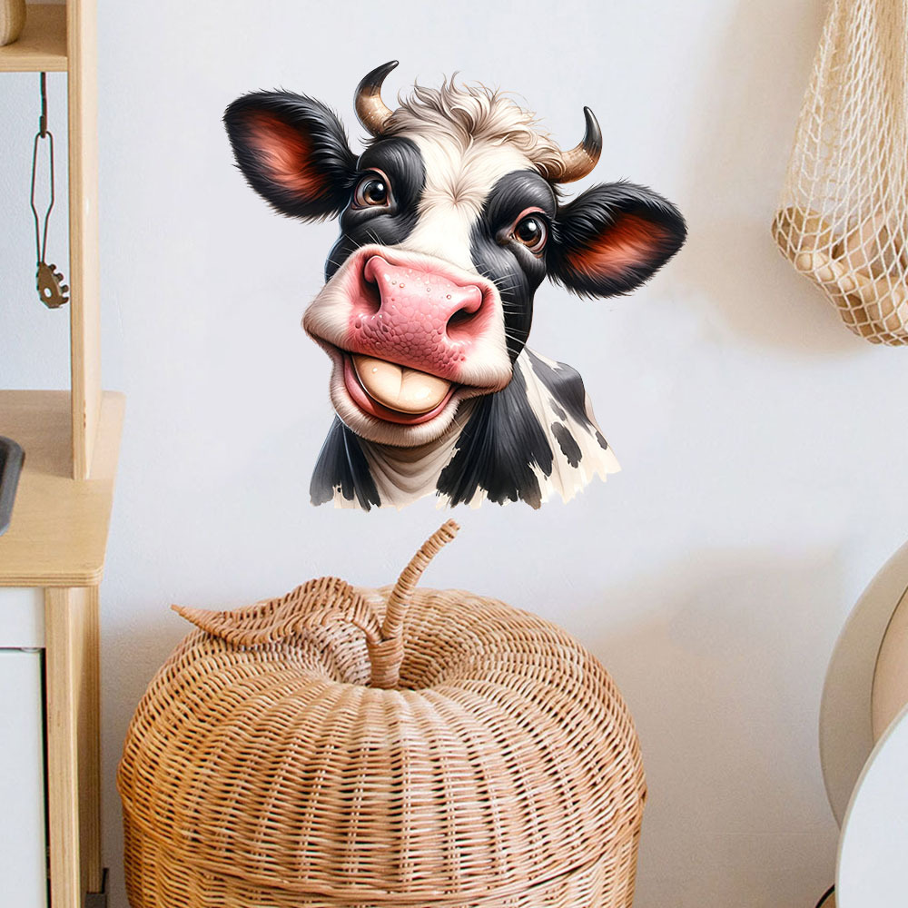 Smiling Cow Head Wall Sticker, - Commercial Kitchen Wall Panels บทวิจารณ์และราคา