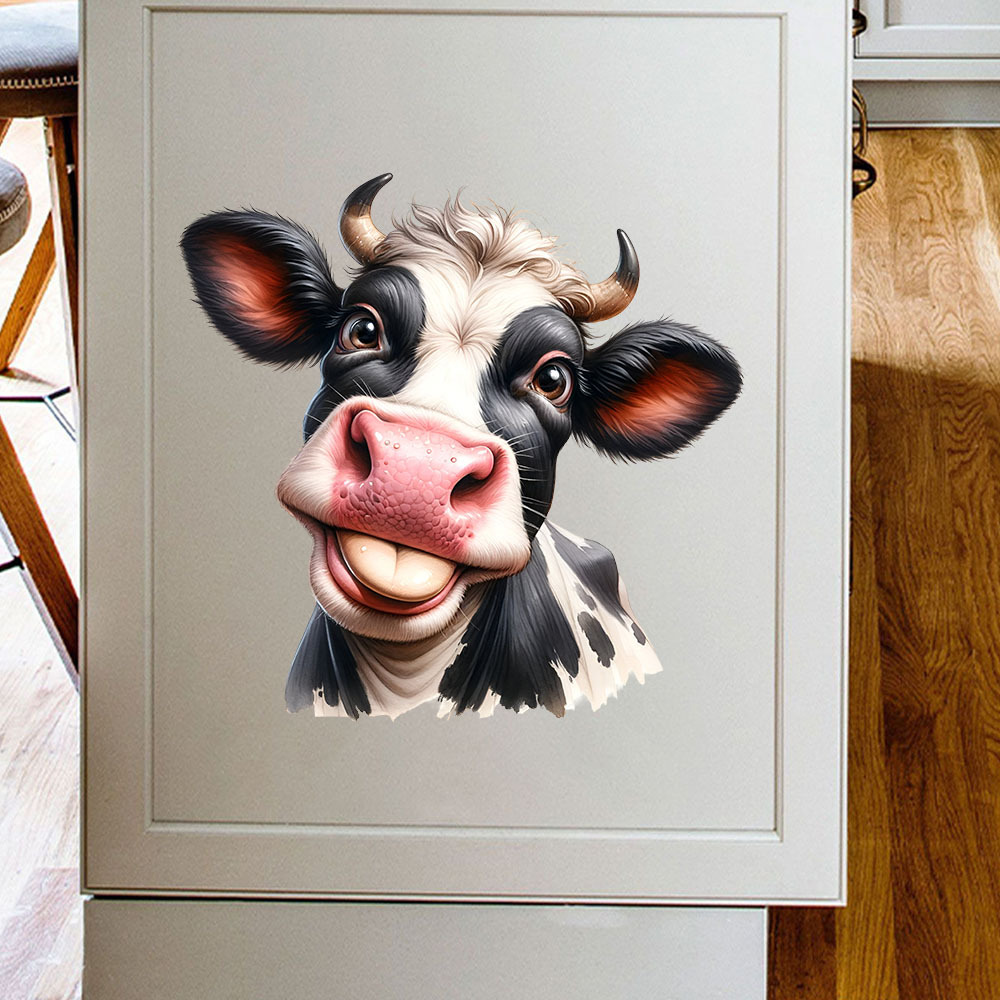 Smiling Cow Head Wall Sticker, - Commercial Kitchen Wall Panels บทวิจารณ์และราคา