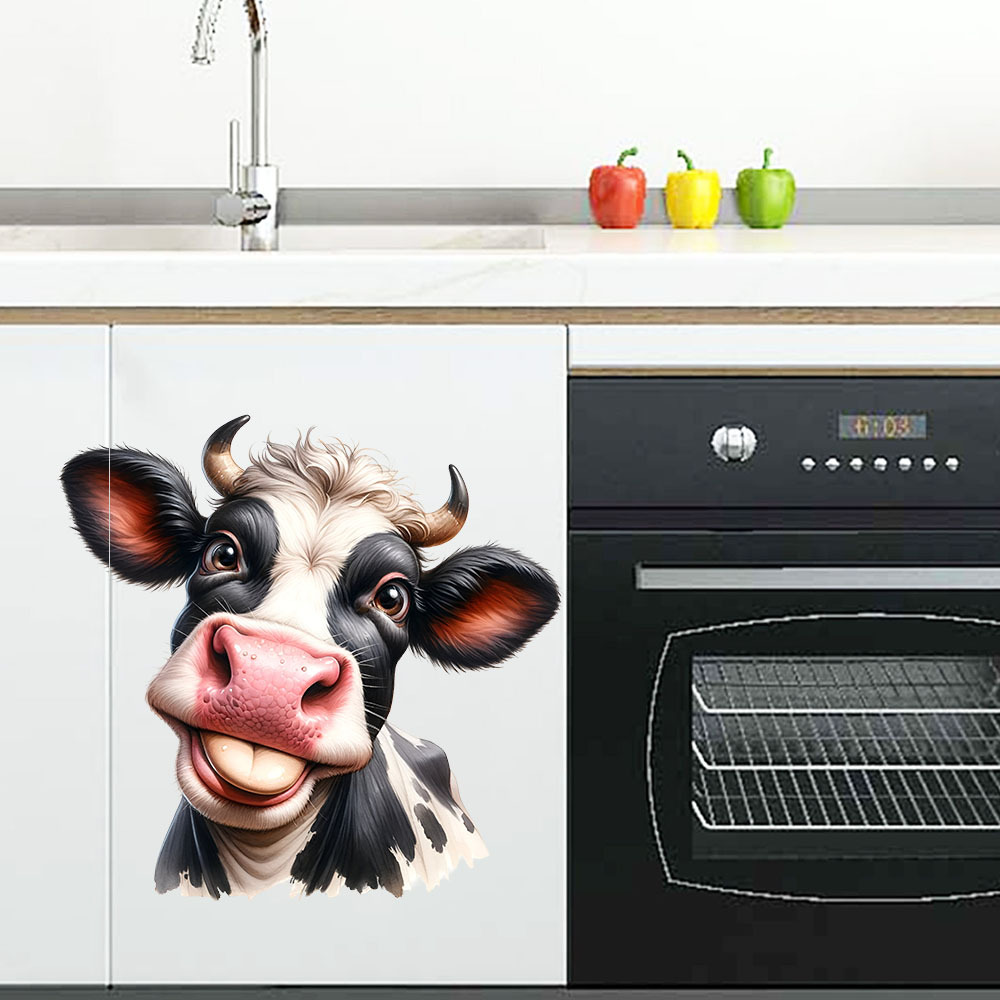 Smiling Cow Head Wall Sticker, - Commercial Kitchen Wall Panels บทวิจารณ์และราคา