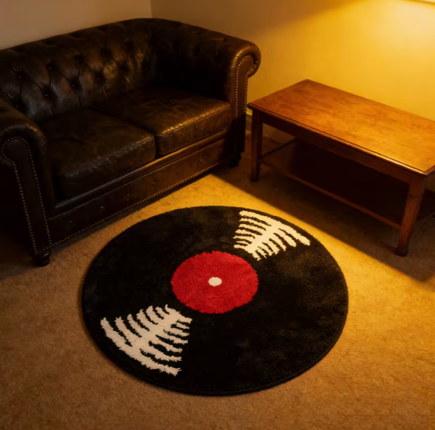 Retro Vinyl Record Pattern Car - Commercial Kitchen Vinyl Flooring บทวิจารณ์และราคา