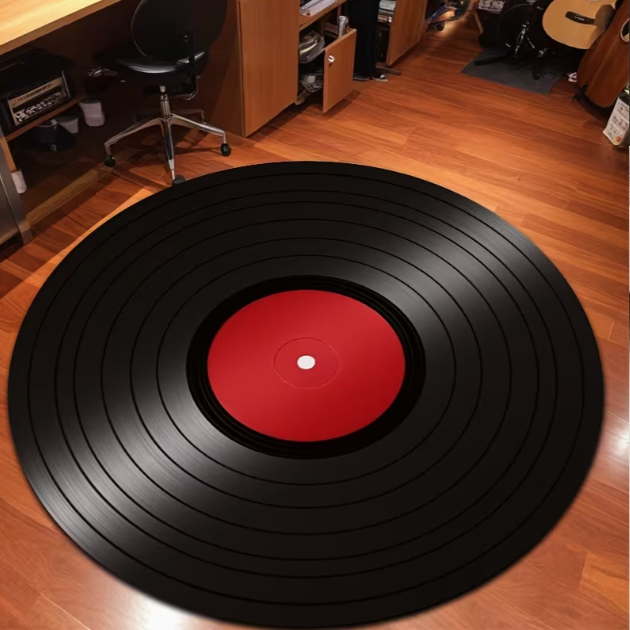 Retro Vinyl Record Pattern Car - Commercial Kitchen Vinyl Flooring บทวิจารณ์และราคา