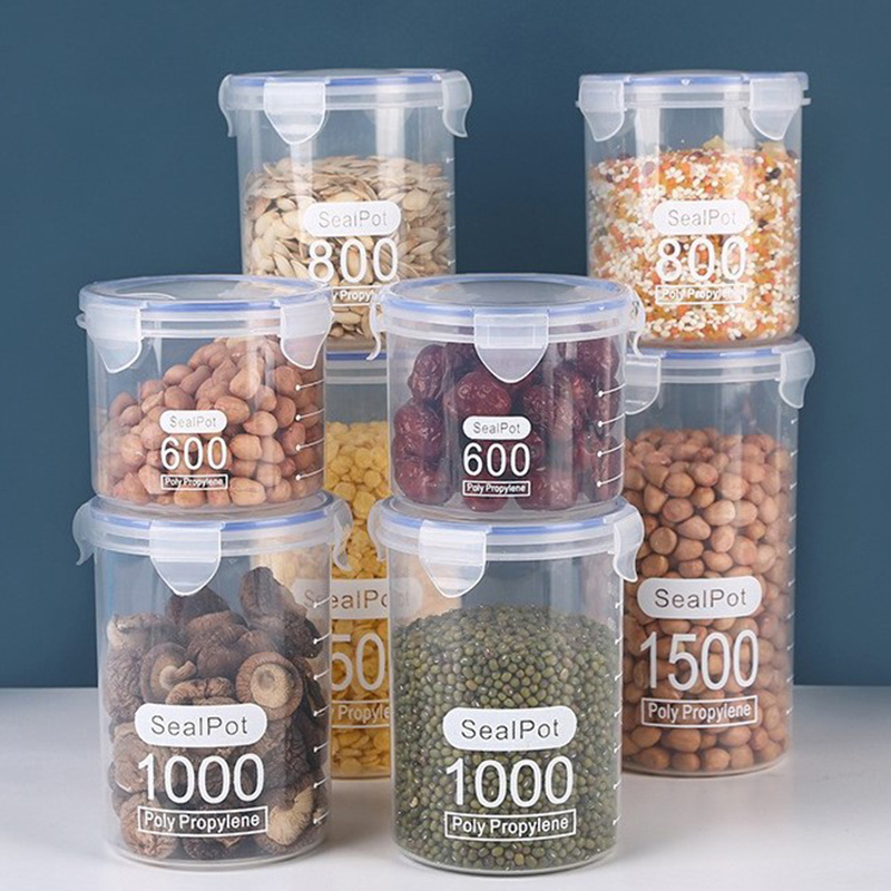 1-4PCS Sealed Jars With Scale  - Commercial Kitchen Refrigerator บทวิจารณ์และราคา