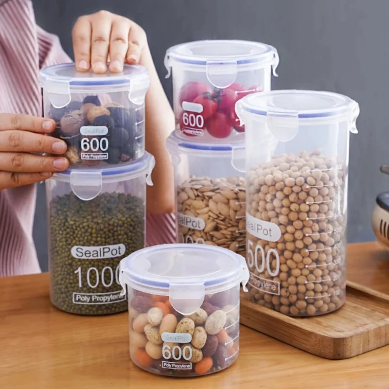 1/4PCS Sealed Jars With Scale  - Commercial Kitchen Refrigerator บทวิจารณ์และราคา